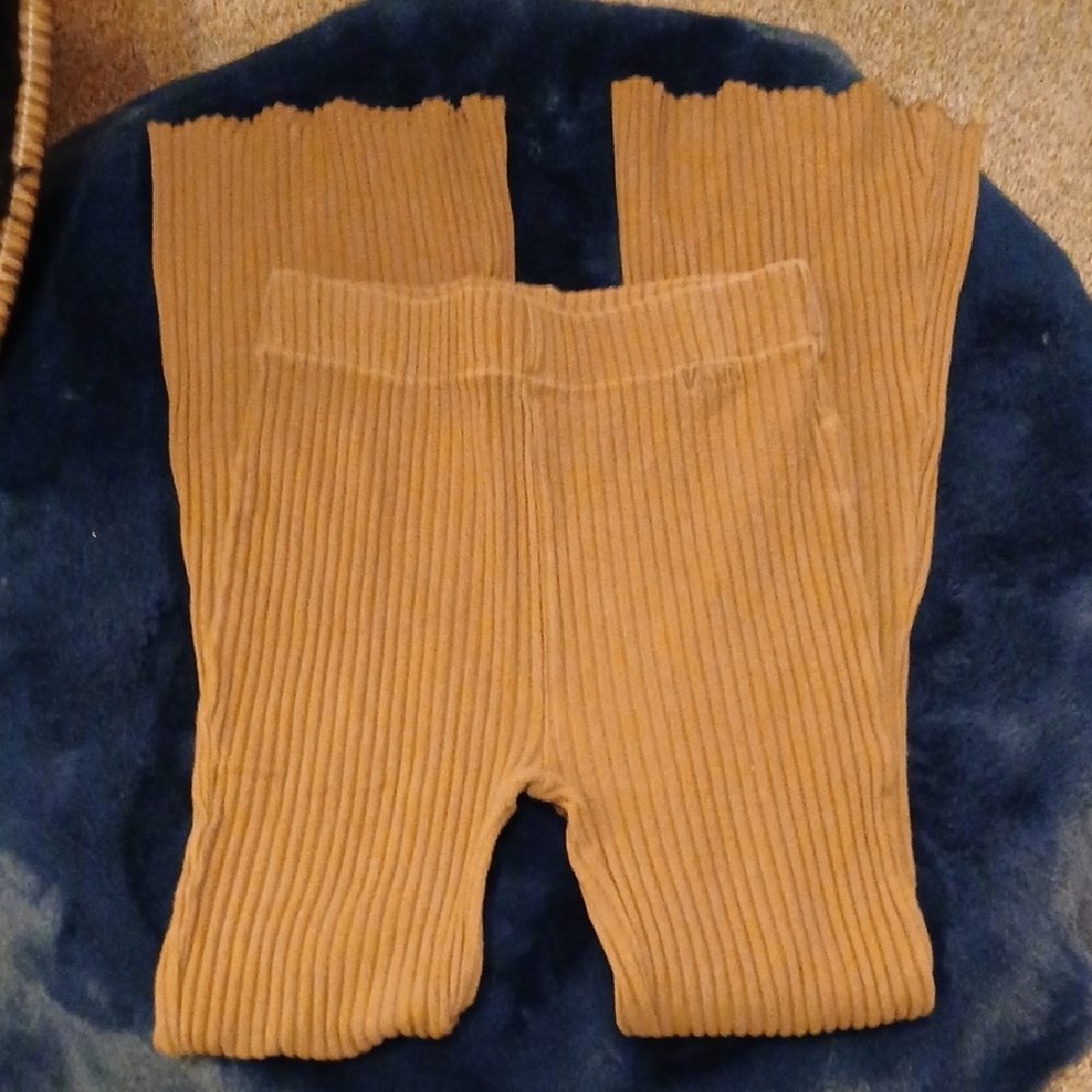 Vans Women's Tan Ribbed Wide Leg Pants